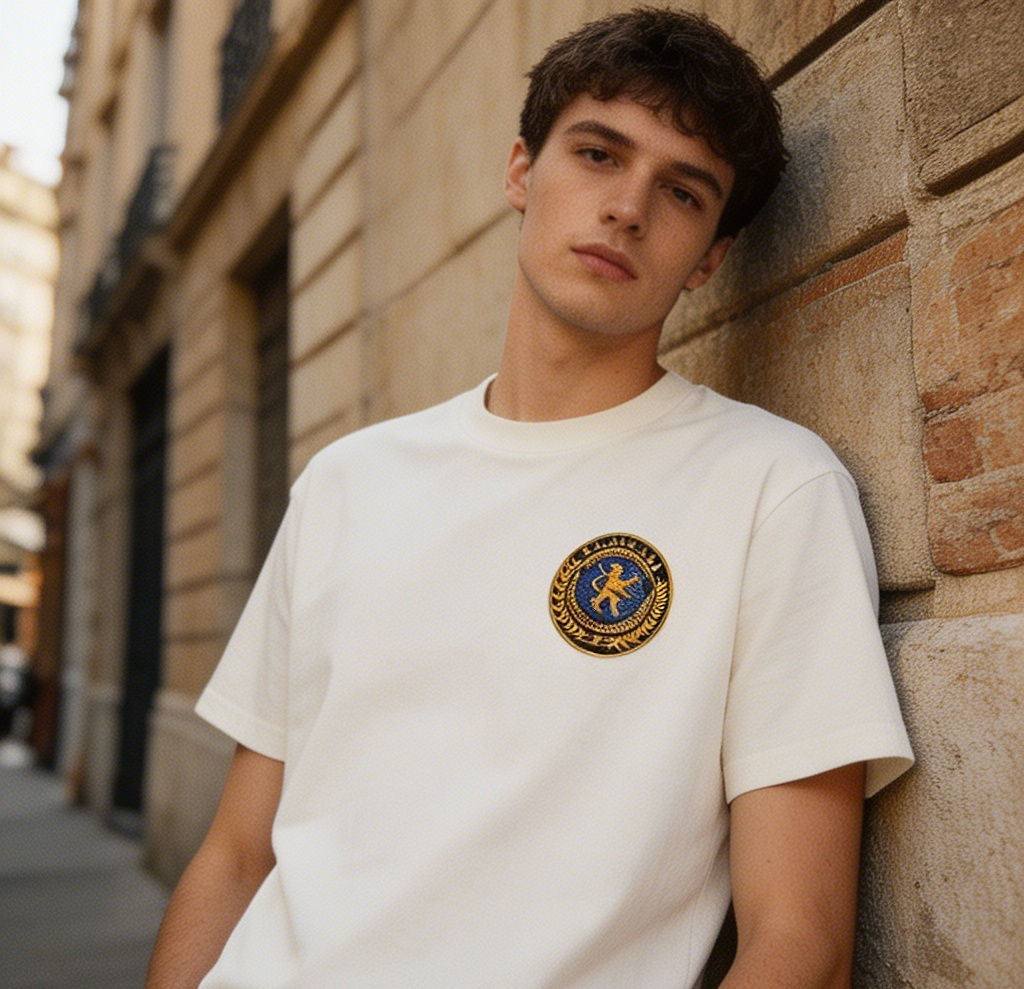 Balenciaga Badge Embroidered T-Shirt White