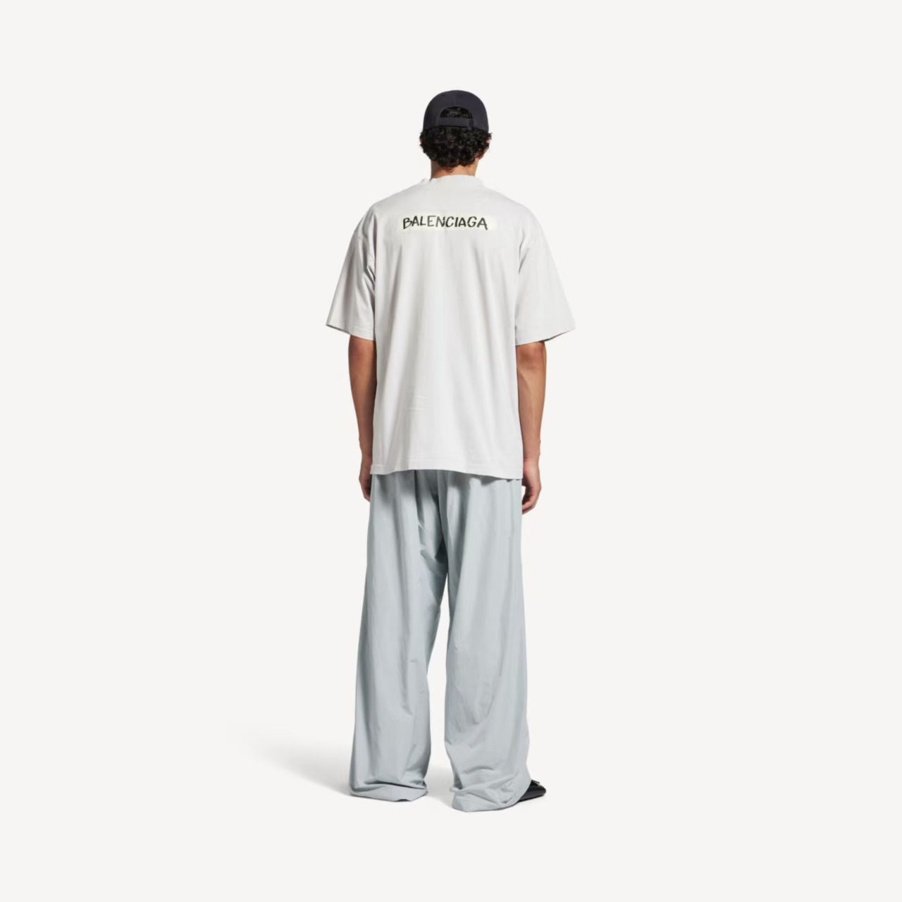 Balenciaga Handwritten Tape Print Oversized T-Shirt - Light Grey h150