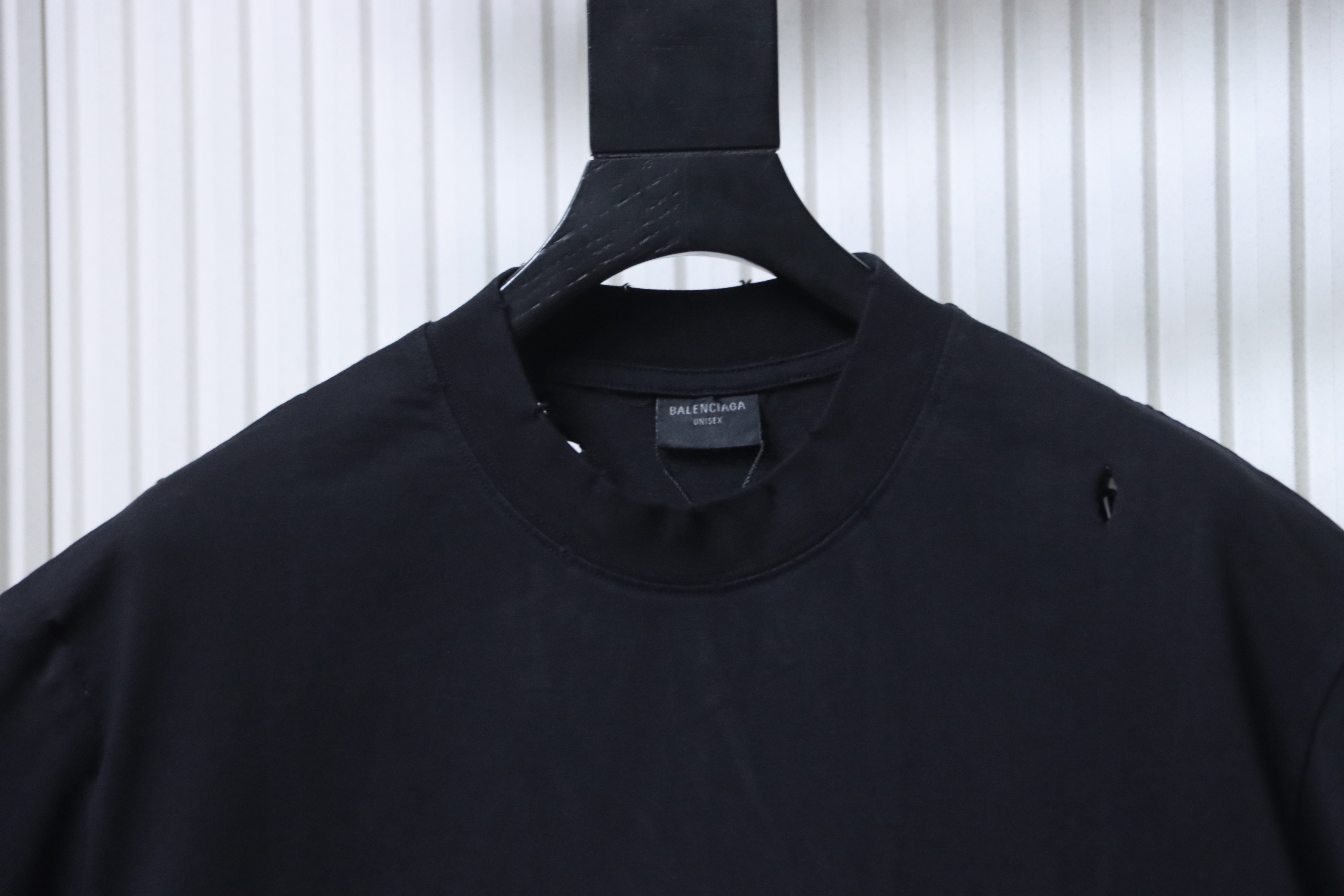 Balenciaga Gothic Back Logo Destroyed T-Shirt - Black h160