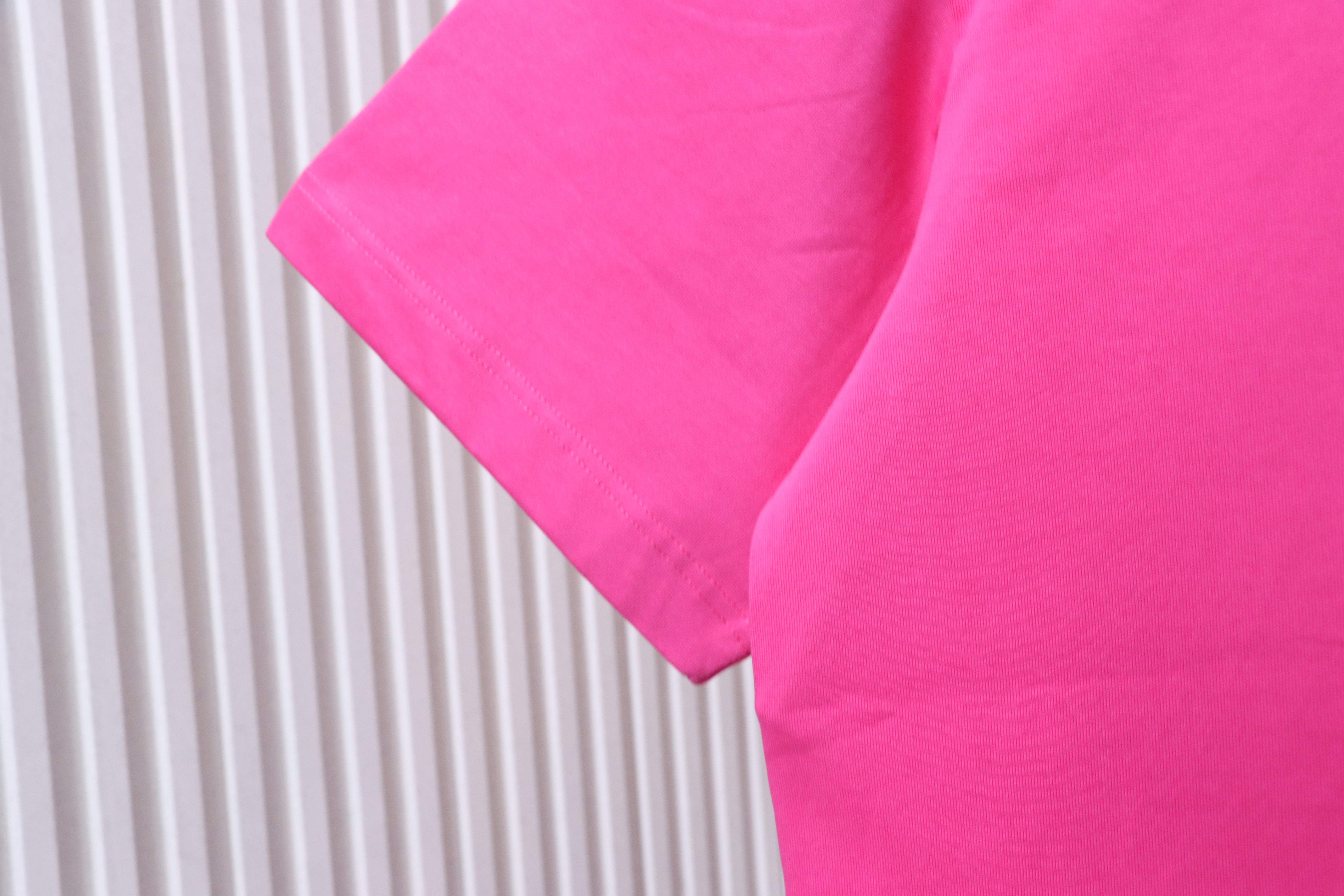 Balenciaga SP Logo Embroidered T-Shirt Pink h160