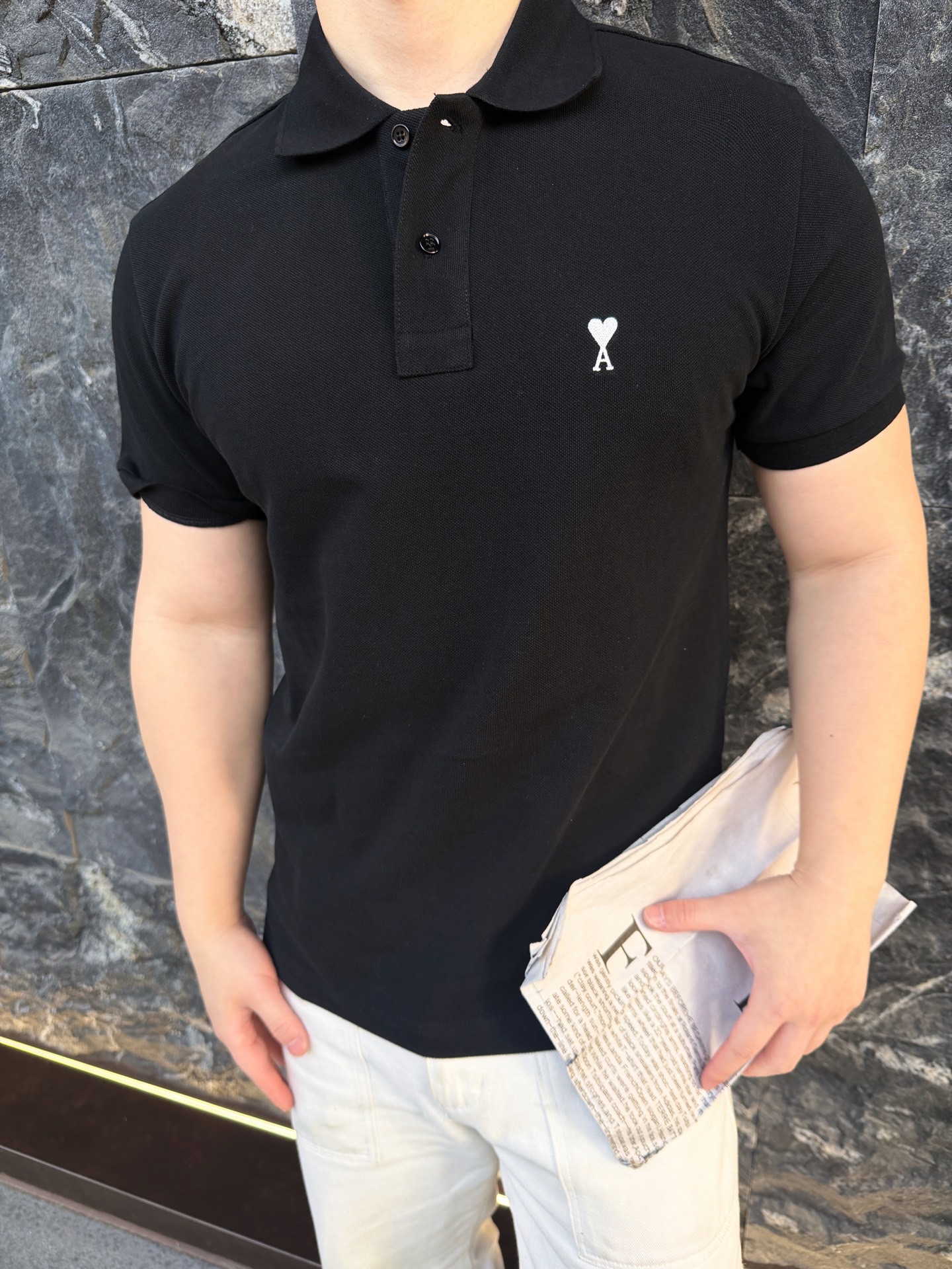 AMI Paris Heart Logo Polo h170 