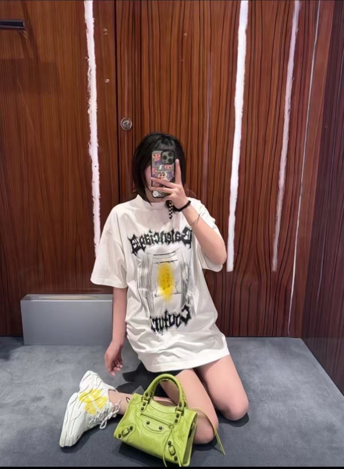 Balenciaga Gothic Couture Curtain T-Shirt - White h170