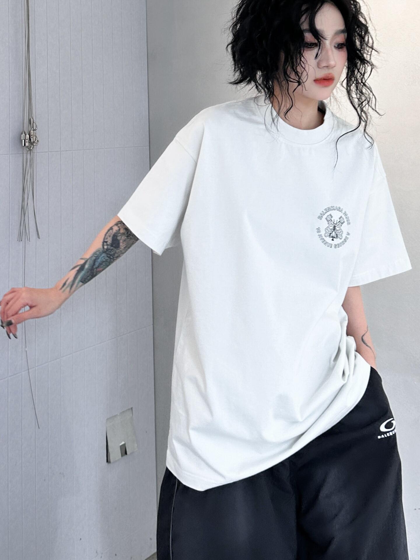Balenciaga 25SS Chinese Knot Graphic T-Shirt Black