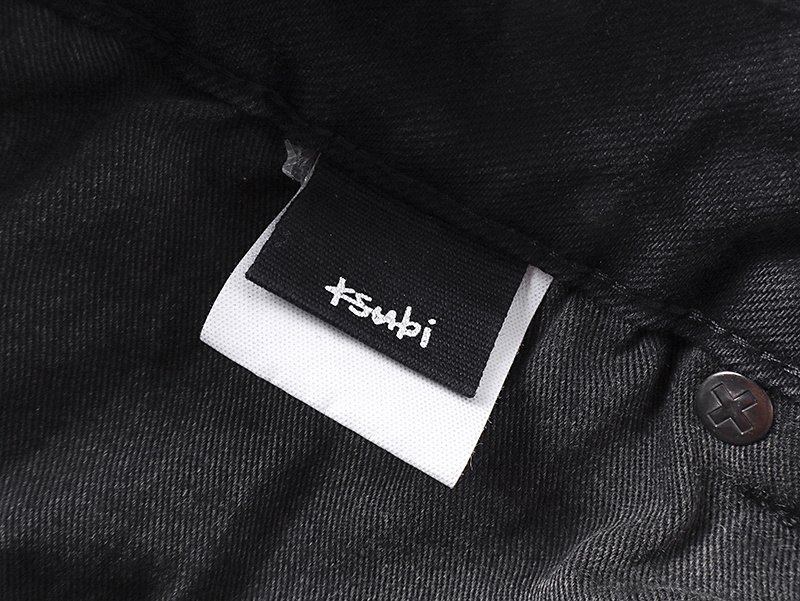 Ksubi Anti K Kash Box Script Print Denim Black Wash with Handwritten Text &amp; Star Detail H200