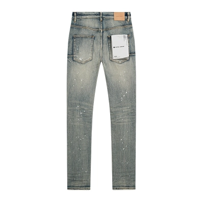 Purple Brand Light Indigo Repaired Splash Denim Jeans H200 PU141# 02
