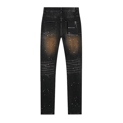 Purple Brand Black Amber Fade Paint Splatter Skinny Jeans H200 PU155# 02