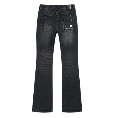 Purple Brand Black Vintage Patch Distressed Bootcut Jeans H200 PU708# 02