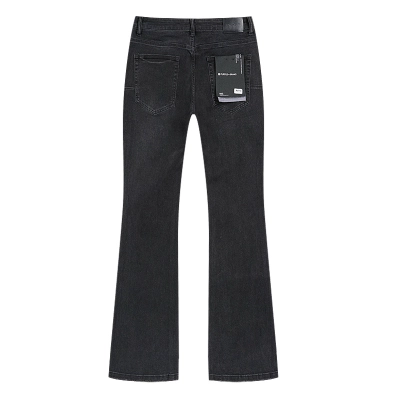 Purple Brand Washed Black Rhinestone Studded Flare Denim Jeans H200 PU710# 02