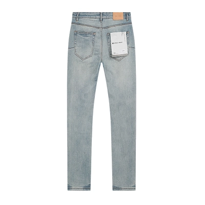 Purple Brand Light Indigo Logo Print Slim Denim Jeans H200 PU826# 02