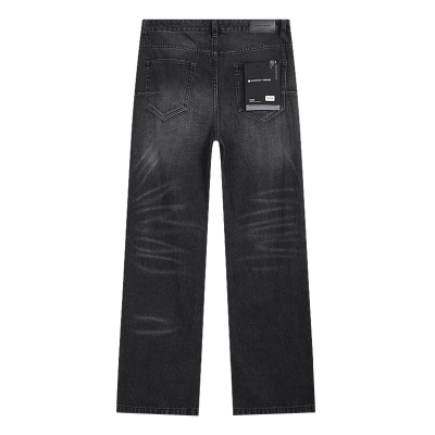Purple Brand Black Distressed Textured Wide Leg Jeans H200 PU829# 02