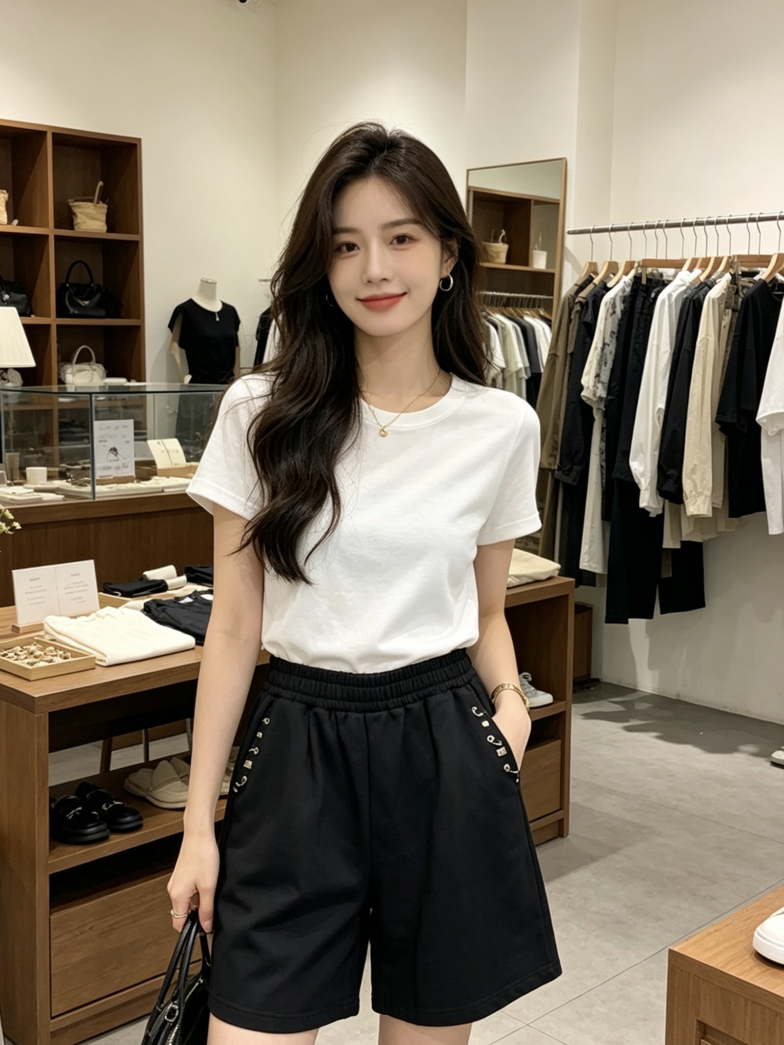 Balenciaga Engraved Logo Ring Shorts Black