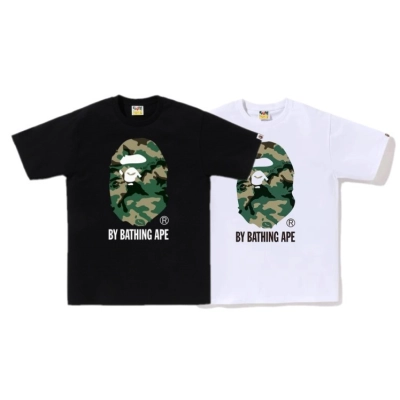 BAPE Icon Camo Graphic Tee Black White  M-3XL 01