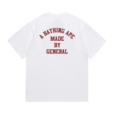 BAPE Burgundy Mini Ape Back Arch Letter Tee P120 1005 02