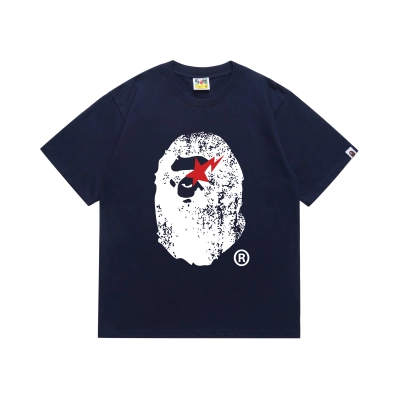 BAPE Distressed Red Lightning Ape Tee P120 1044 02