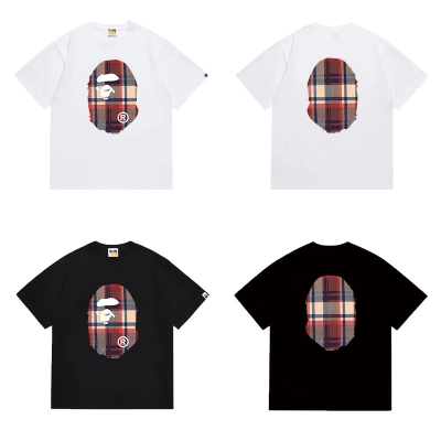 BAPE Classic Plaid Ape Front Back Print Tee P120 1052 02