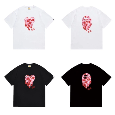 BAPE Dripping Pink Camo Heart Ape Oversize Tee P120 1080 02