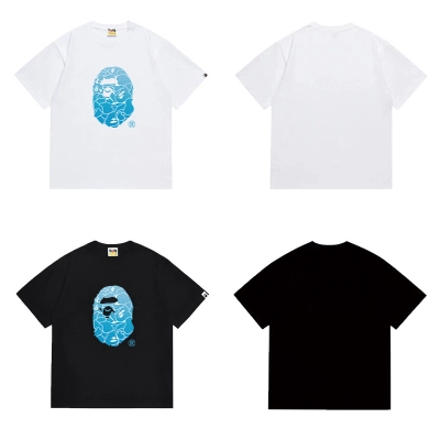 BAPE Sky Blue Camo Front Logo Oversize Tee P120 1082 02