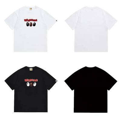 BAPE Triple Ape Red Graffiti Text Front Tee P120 1108 02