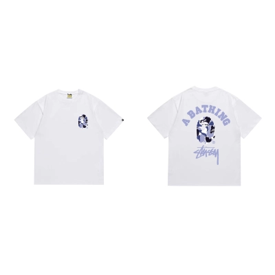 BAPE Stussy Light Blue Camo Ape Oversize Tee P120 213 02