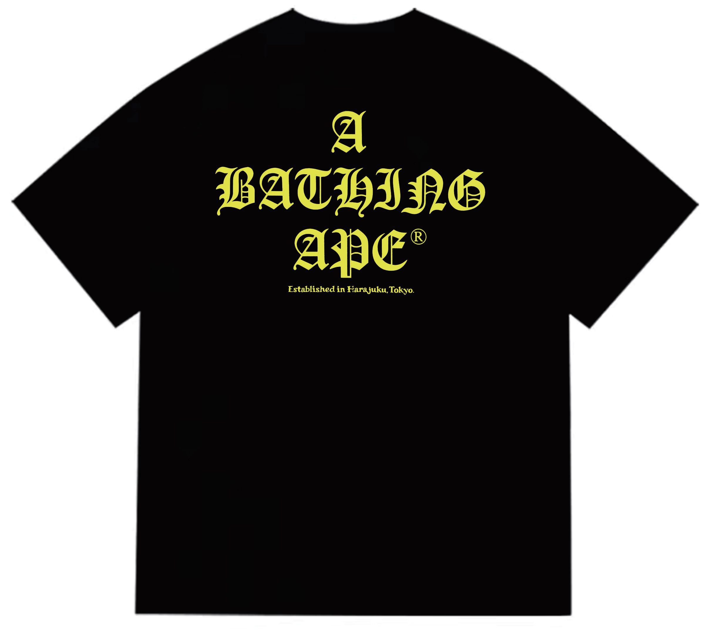 BAPE Gothic Font Ape Head Double Print Tee  P120