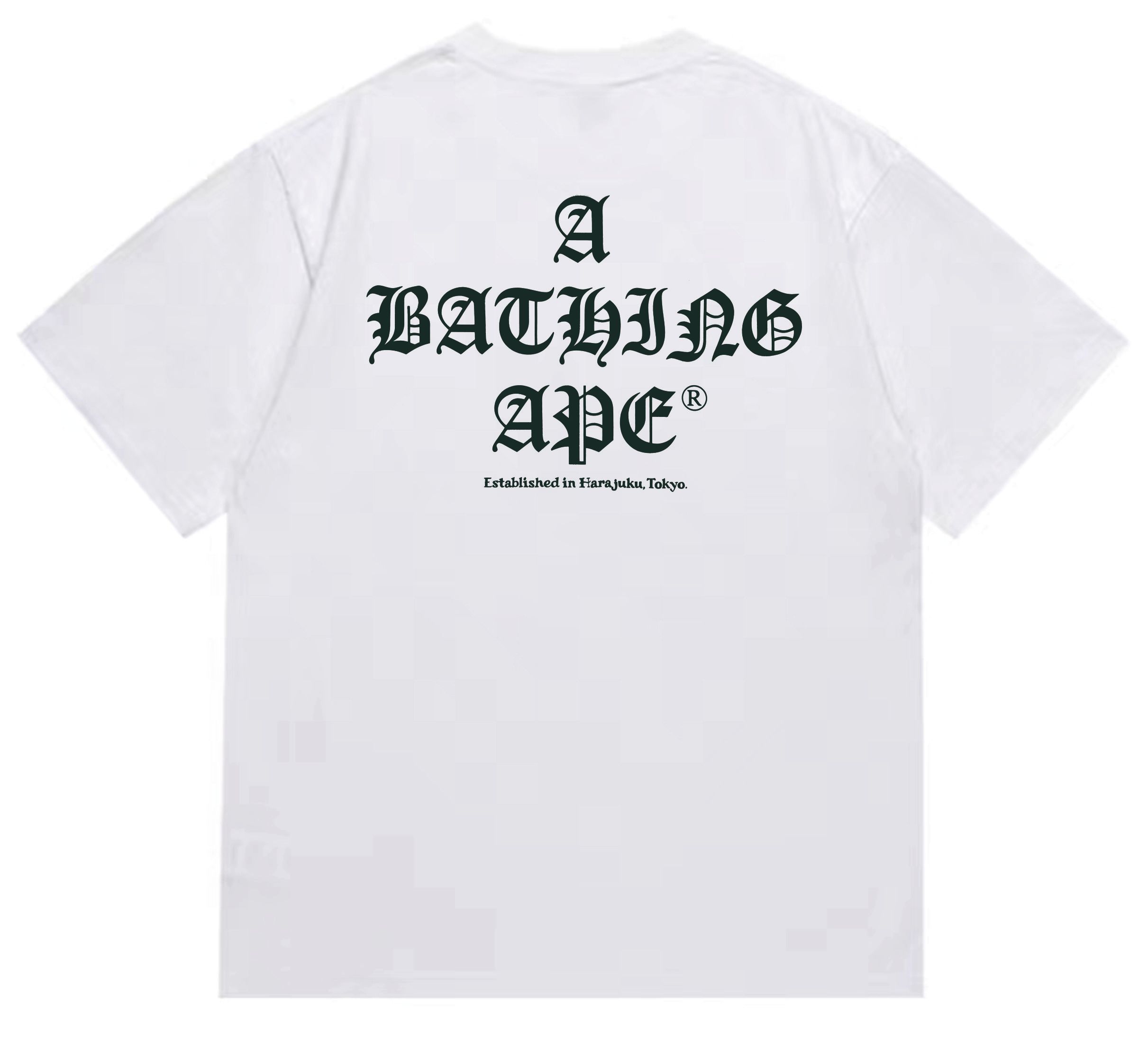 BAPE Gothic Font Ape Head Double Print Tee  P120