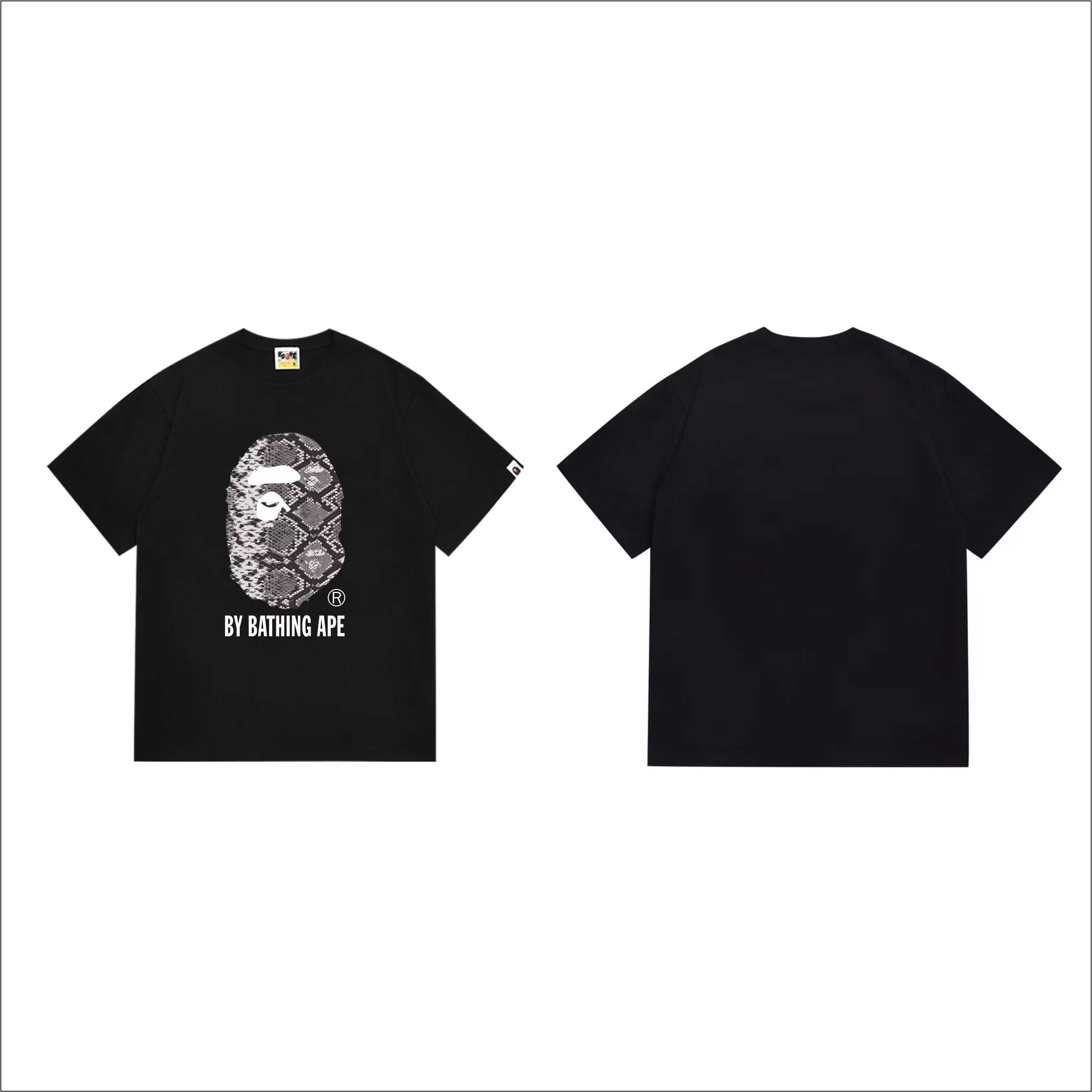 BAPE Snake Print Ape Tee Black White P120 287
