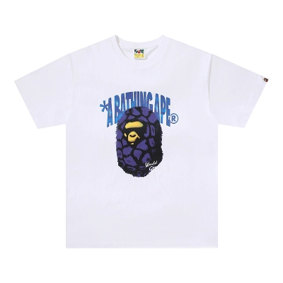 BAPE Purple Fur Ape Gradient Letter Tee P120 BP139  02