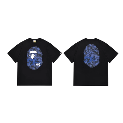BAPE Blue Camo Front Back Big Ape Tee P120 SC028 02