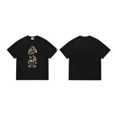 BAPE Camo Shark Hoodie Cartoon Front Tee P120 SC038 02