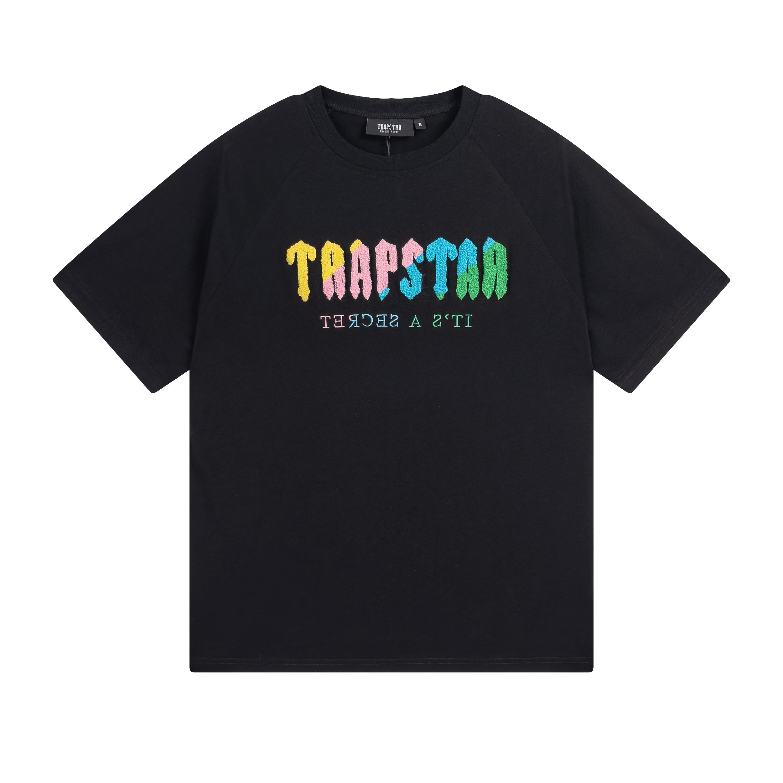 Trapstar It's A Secret Rainbow Gradient Letter Print T-Shirt &amp; Shorts Set - Black/Grey P260 623-624