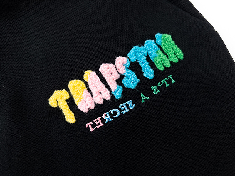 Trapstar It's A Secret Rainbow Gradient Letter Print T-Shirt &amp; Shorts Set - Black/Grey P260 623-624