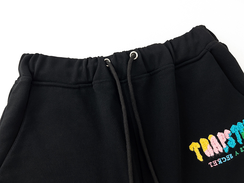 Trapstar It's A Secret Rainbow Gradient Letter Print T-Shirt &amp; Shorts Set - Black/Grey P260 623-624