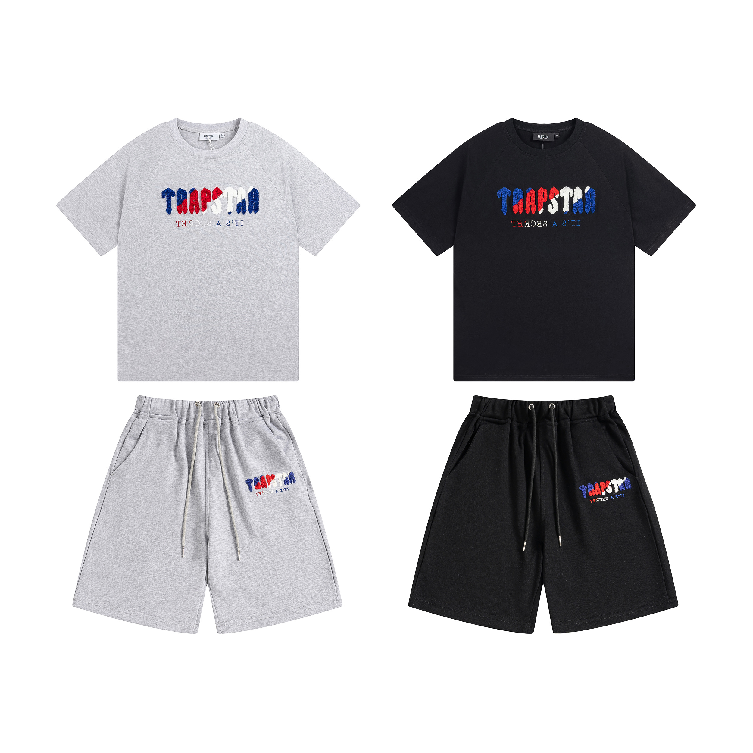 Trapstar It's A Secret Chenille Patch Tracksuit - Black/Grey/White P260 625-626