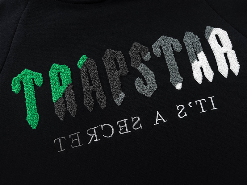Trapstar It's A Secret Chenille Embroidery Hoodie &amp; Jogger Set - Black/Grey