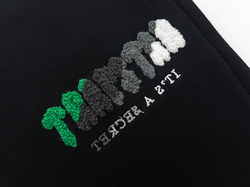 Trapstar It's A Secret Chenille Embroidery Hoodie &amp; Jogger Set - Black/Grey