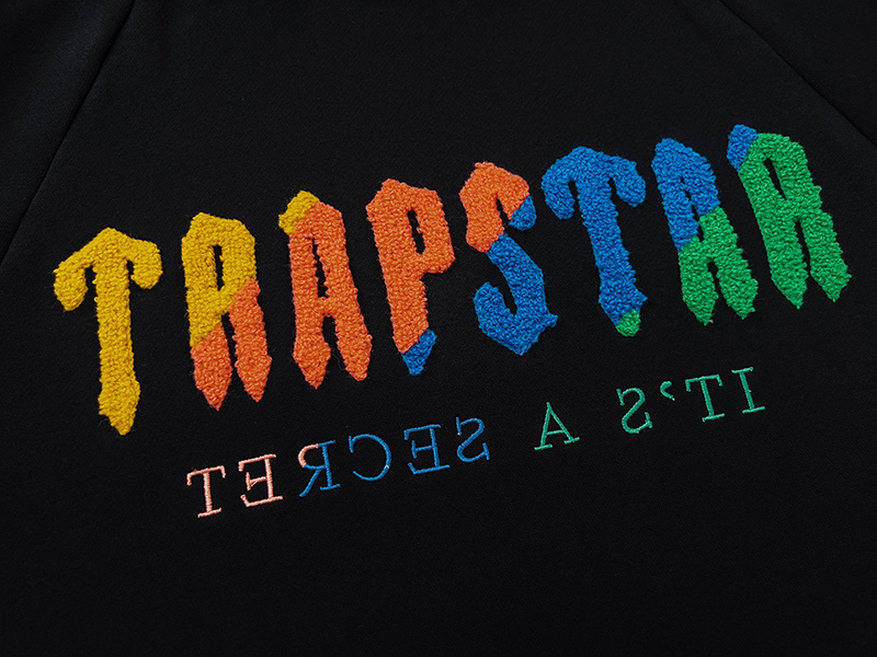 Trapstar It's A Secret Rainbow Letter Print Hoodie &amp; Jogger Set - Black/Grey