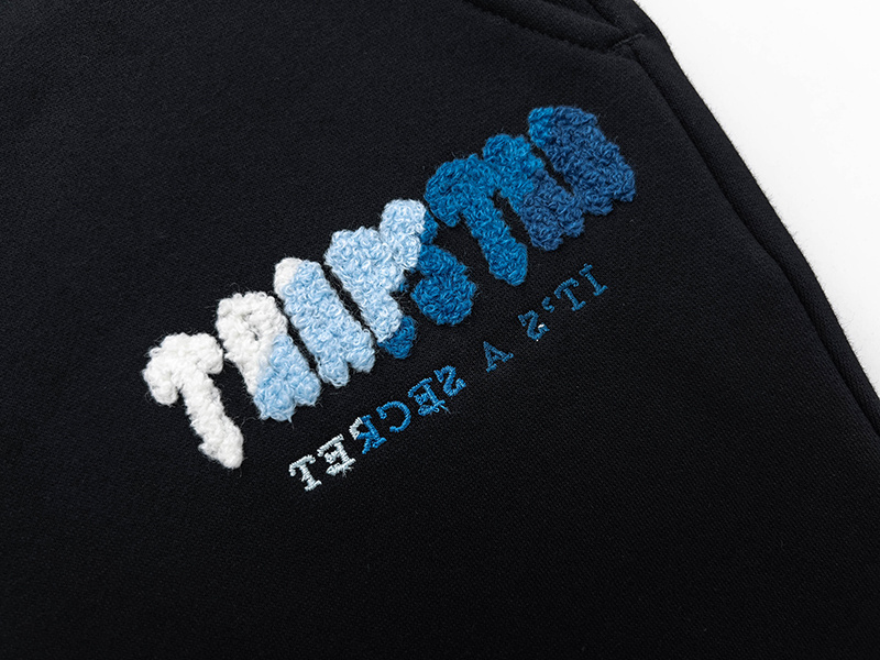 Trapstar It's A Secret Blue Gradient Letter Print Hoodie &amp; Jogger Set - Black/Grey