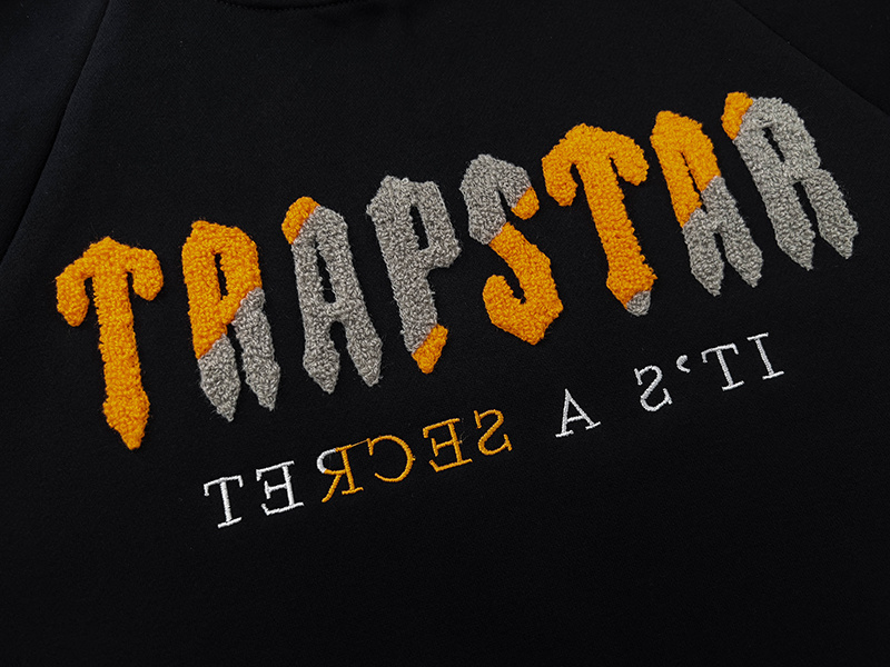 Trapstar It's A Secret Orange Gradient Letter Print Hoodie &amp; Jogger Set - Black/Grey