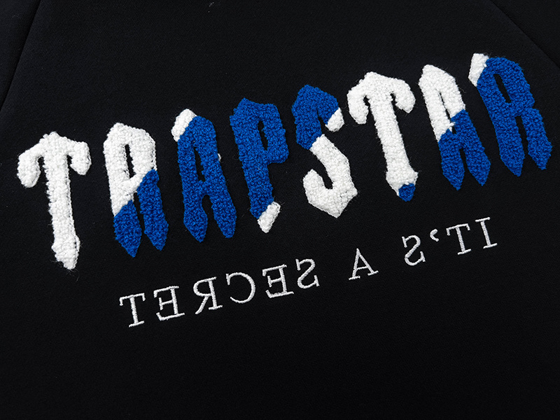 Trapstar It's A Secret Blue Gradient Letter Print Hoodie &amp; Jogger Set - Black/Grey