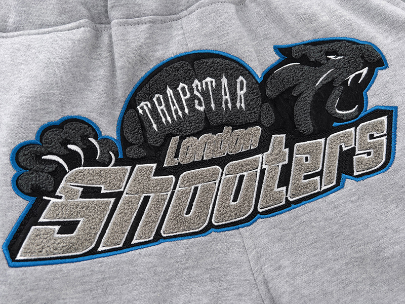 Trapstar Shooters Blue Panther Graphic Hoodie &amp; Jogger Set - Black/Grey