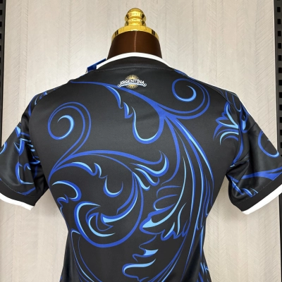 2026 Argentina Away Retro Jersey - Women's Black Graphic Soccer Shirt 02