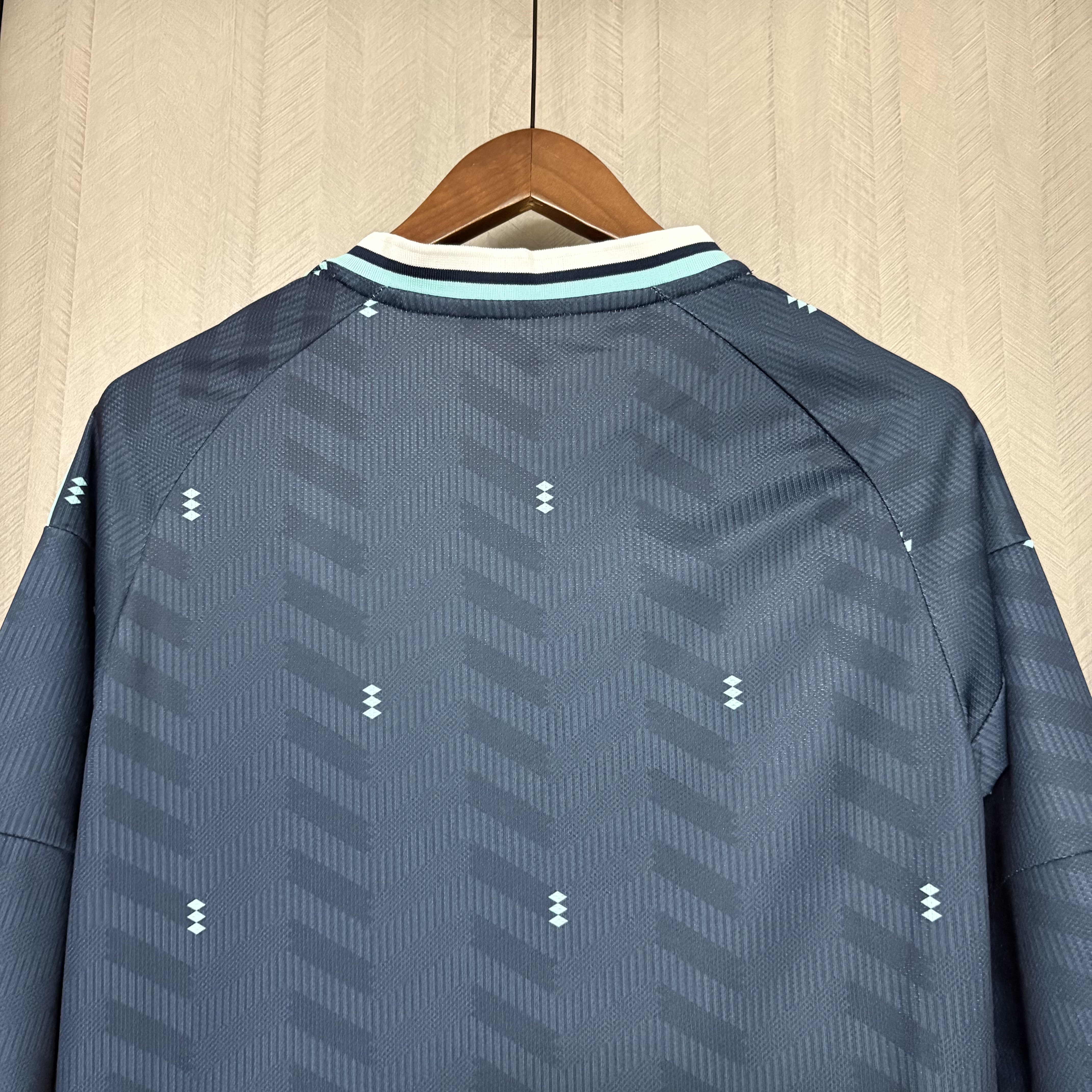 2026 Germany Away Navy &amp; Mint Green Fan Version Long Sleeve Jersey - Men's Football Shirt