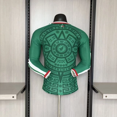 Mexico 2026 World Cup Home Long Sleeve Player Edition Jersey - Vivid Green 02