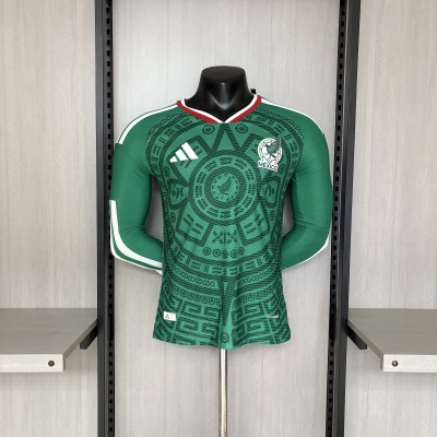 Mexico 2026 World Cup Home Long Sleeve Player Edition Jersey - Vivid Green 01