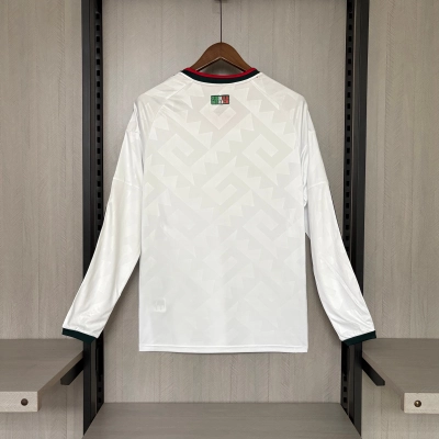 Mexico 2026 World Cup Away Long Sleeve Fan Jersey - Retro White 02