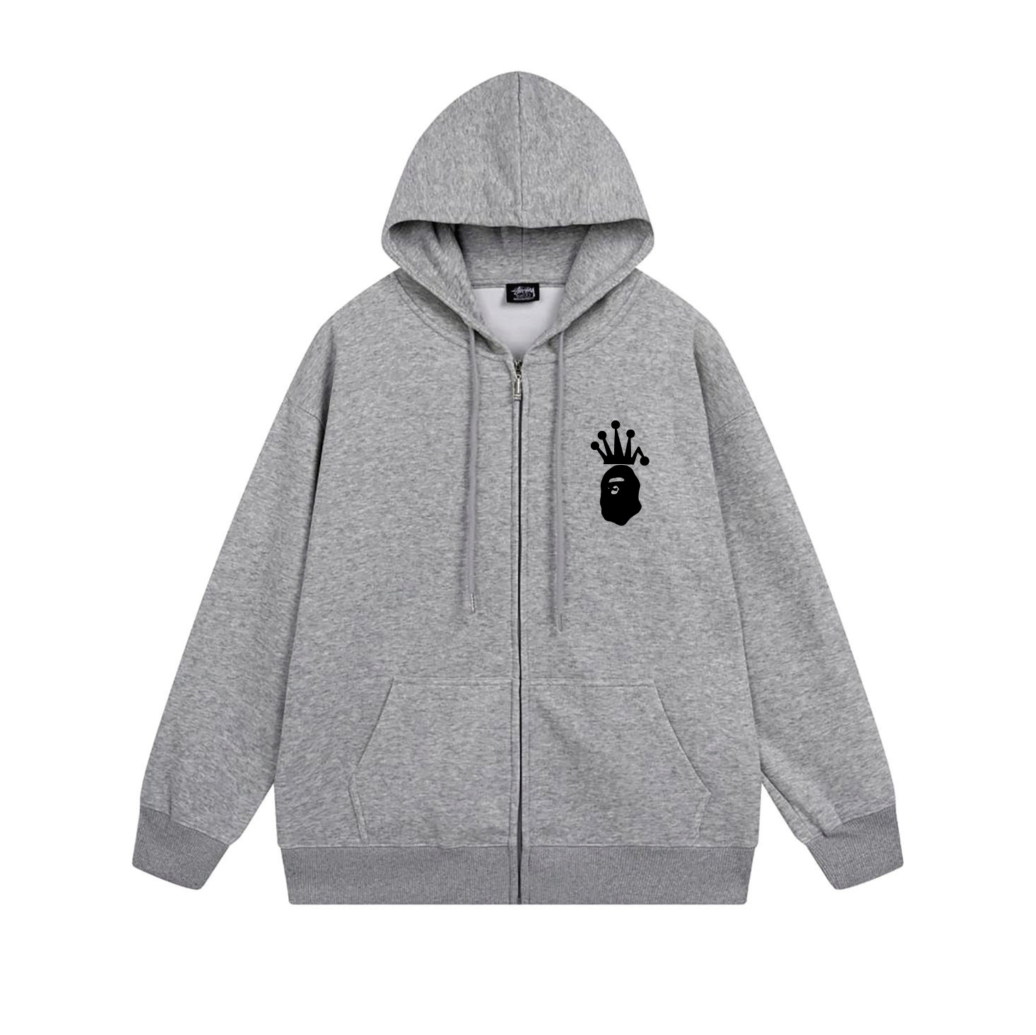 Stussy Bape Crowned Ape Head Overlap Hoodie XB762