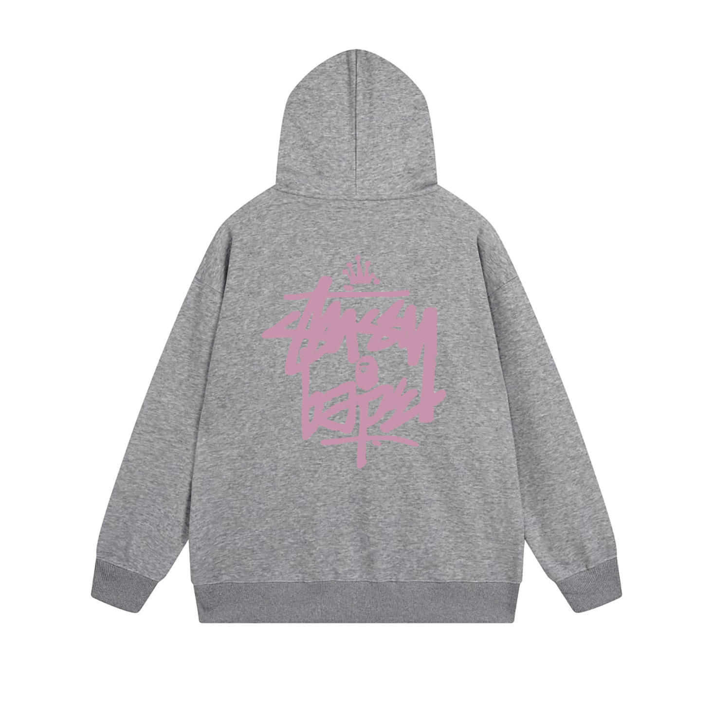 Stussy Bape Neon Pink Crowned Ape Hoodie XB764