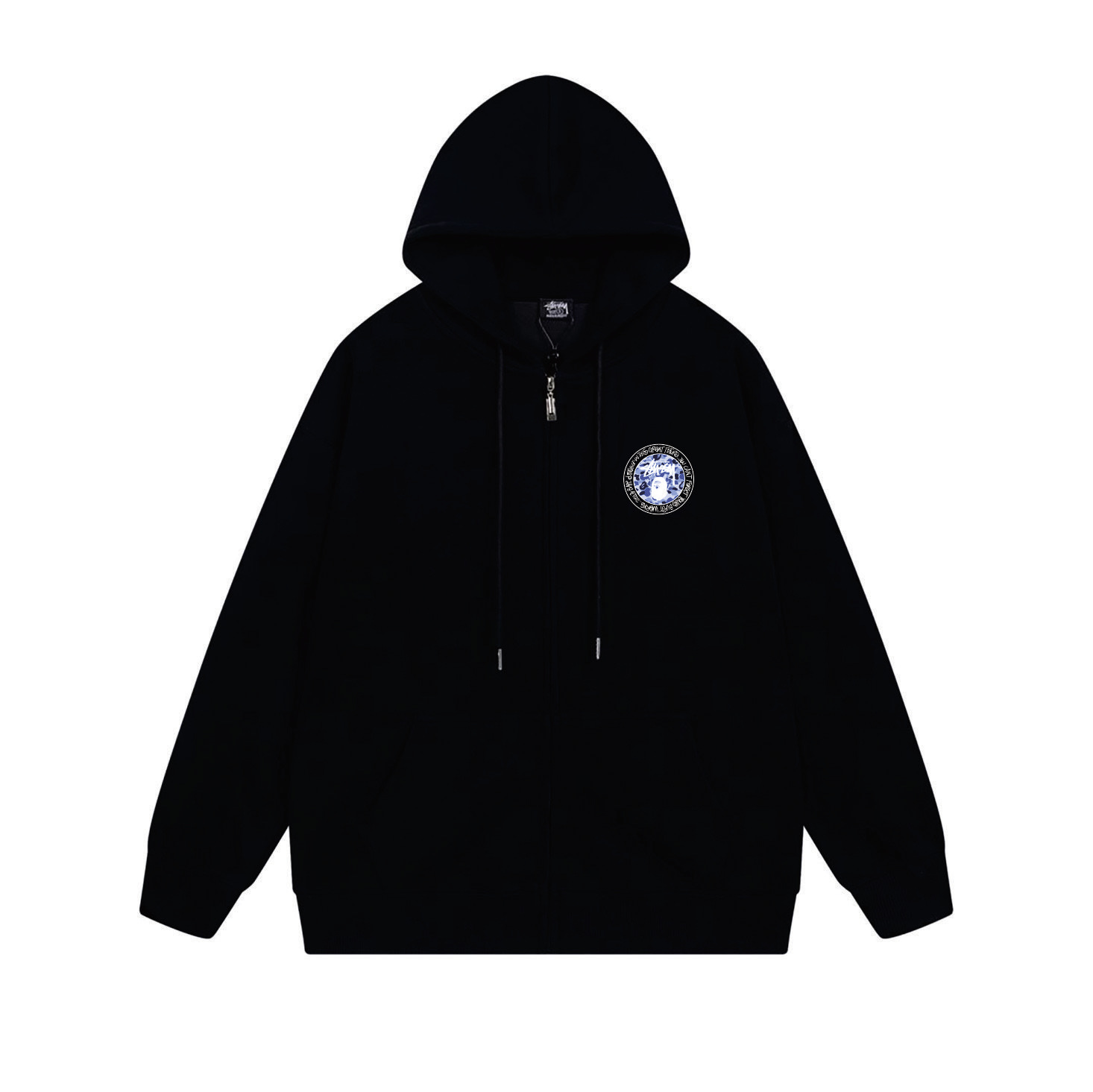 Stussy Bape Circular Medallion Blue Camo Hoodie XB772