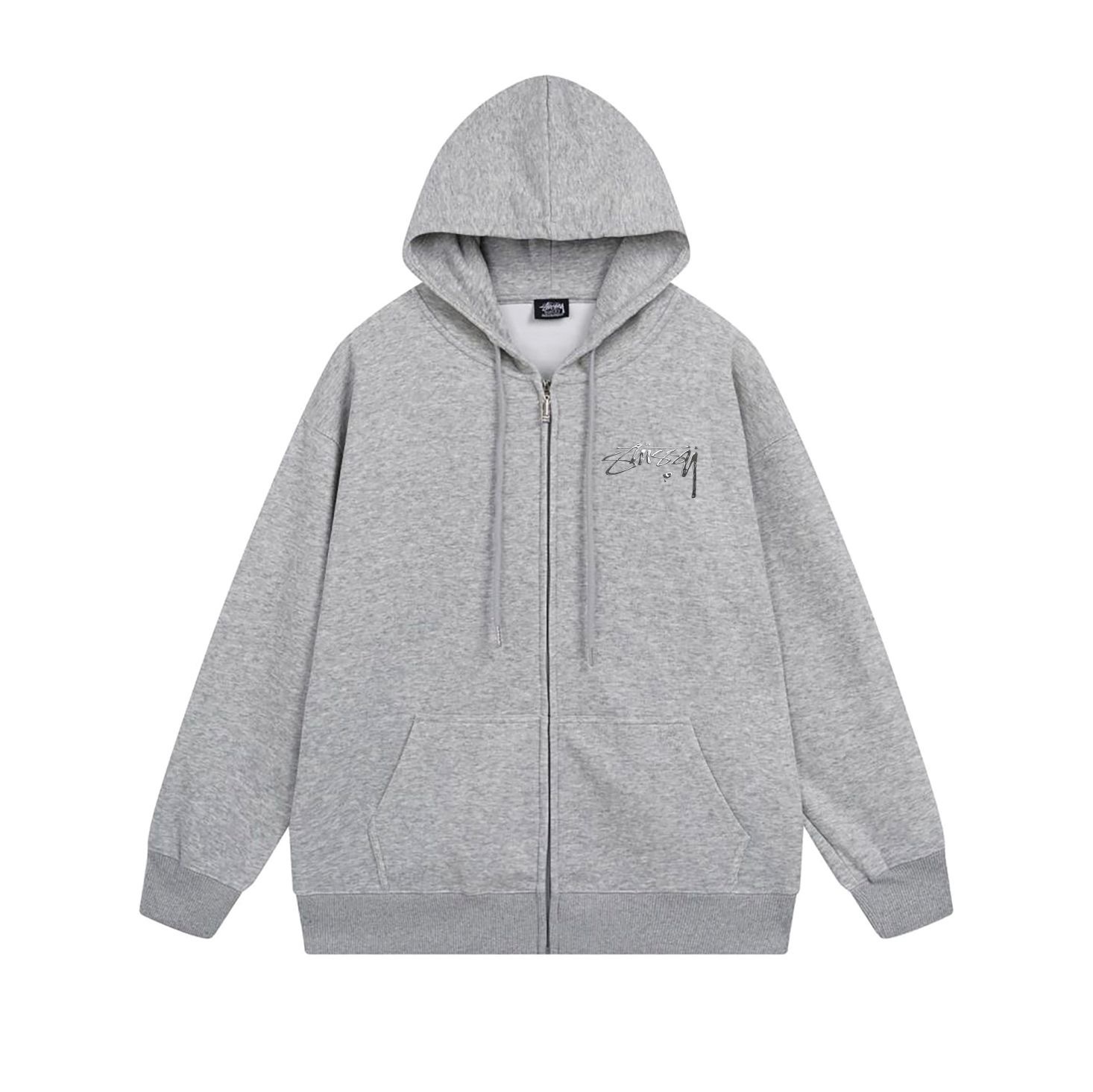 Stussy Liquid Metal Signature Zip Hoodie XB774