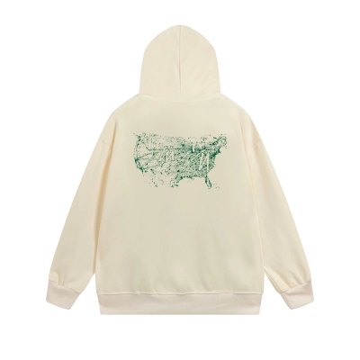 Stussy Distorted Map Abstract Contour Zip Hoodie XB780 02